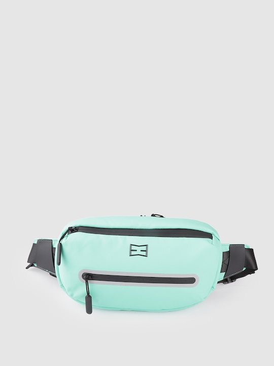HRX by Hrithik Roshan - Unisex Sea Green & Black Solid Fanny Pack with Reflective Stripe