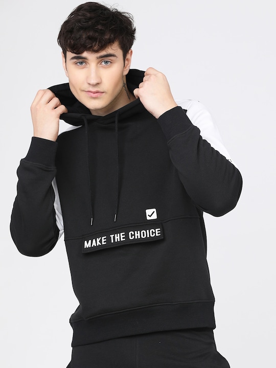 HIGHLANDER - Men Black Printed Hooded Sweatshirt