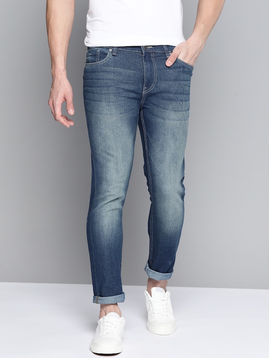 Mast & Harbour - Men Blue Skinny Fit Light Fade Stretchable Jeans