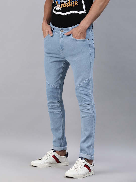 abof - Men Blue Slim Fit Stretchable Panelled Jeans