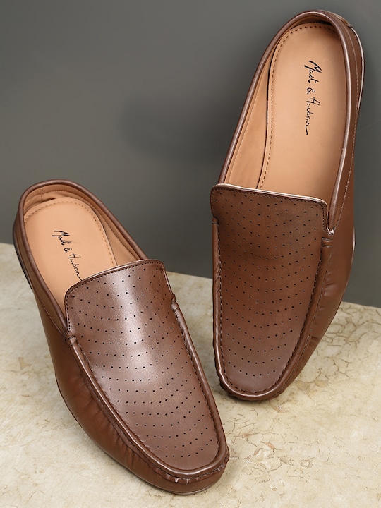 Mast & Harbour - Men Brown Perforated Loafers