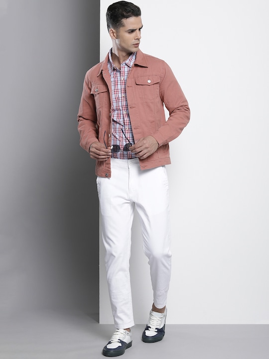 The Indian Garage Co - Men Pink Lightweight Bomber Jacket