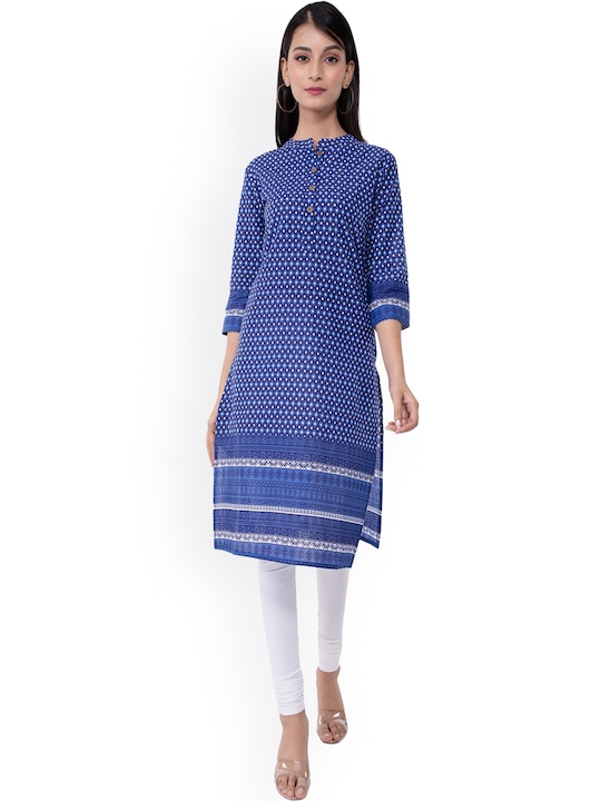 KALINI - Women Blue Geometric Kurta