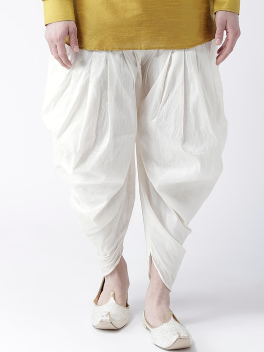 DEYANN - Men Solid Off White Dhoti Pants