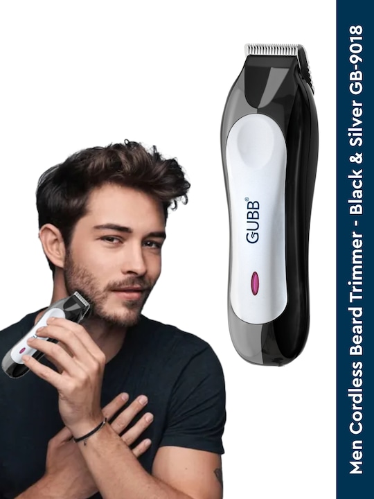 GUBB - Men GB-9018 Cordless Beard Trimmer - Black & Silver