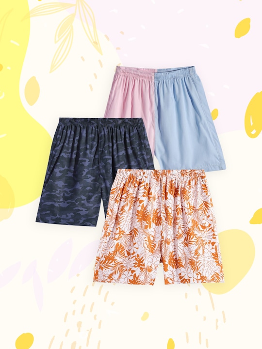 URBAN HUG - Urban Dog Kids Pack of 3 Printed Pure Cotton Boxers