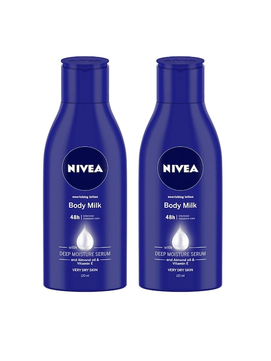 Nivea - Set of 2 Nourishing Body Milk for Very Dry Skin - Almond Oil & Vitamin E -120ml each
