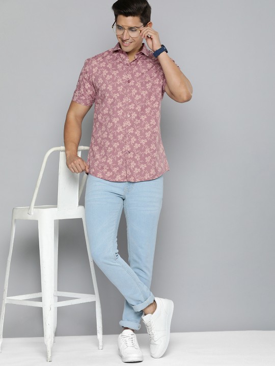 Mast & Harbour - Men Floral Print Pure Cotton Casual Shirt
