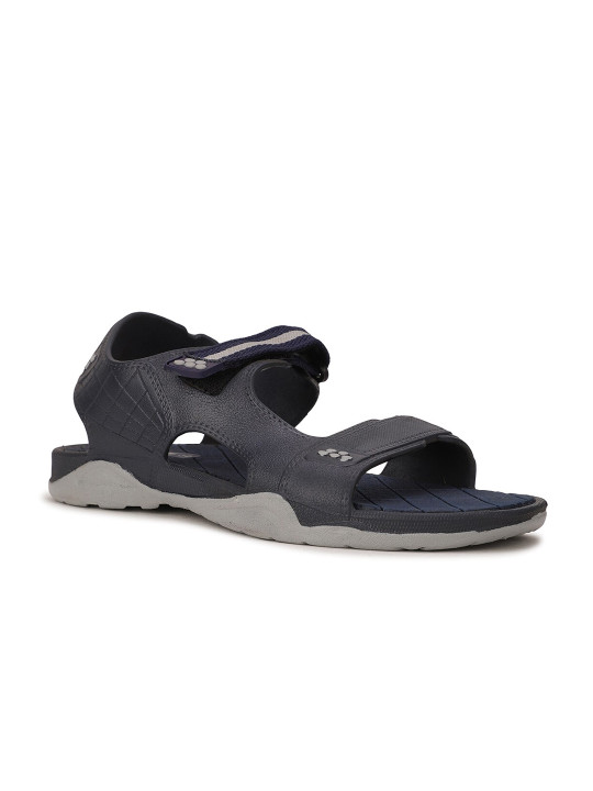 Sandak by Bata - Men Blue & Grey Solid Comfort Sandals