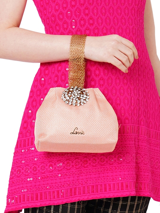 Lavie - Tiana Pink & White Embellished Potli
