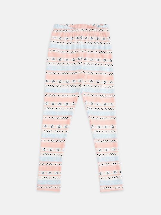 Pantaloons Junior - Girls Off White Printed Ankle-Length Leggings
