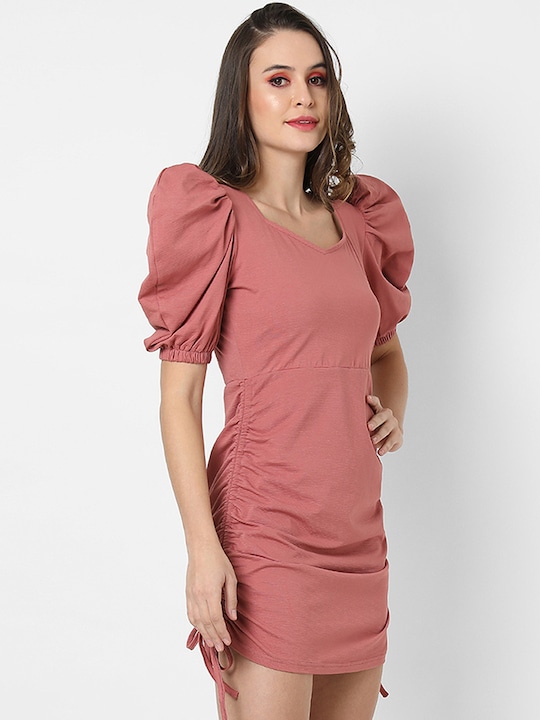 Campus Sutra - Pink Crepe Sheath Dress