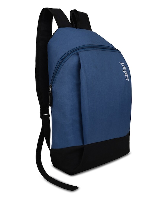 Safari - Unisex Navy Blue & Black Colourblocked Backpack