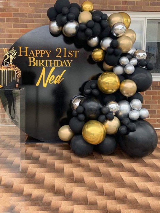 CHOCOZONE - Black Pack of 100 Metallic Balloons