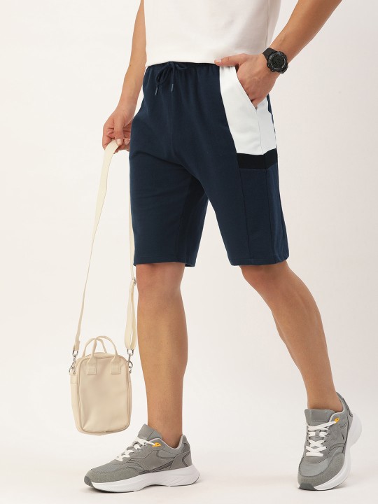 Harvard - Men Colourblocked Mid-Rise Regular Shorts