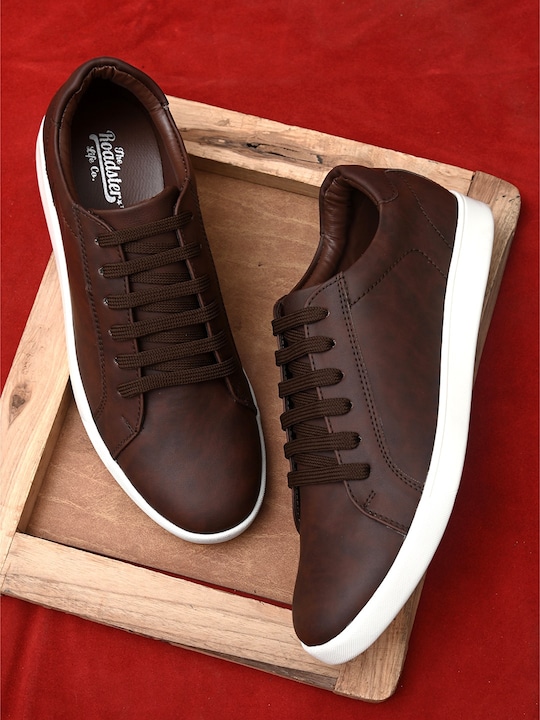 Roadster - Men Brown Textured PU Sneakers