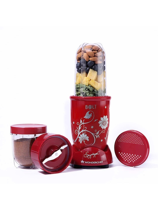 Wonderchef - Red 2 Jar Nutri-Blend Bolt Mixer Grinder & Blender 600 W