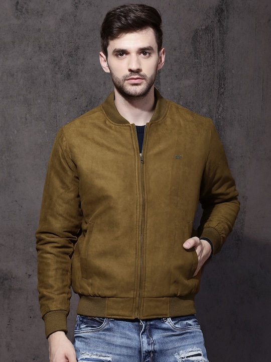 Roadster - Men Khaki Solid Bomber