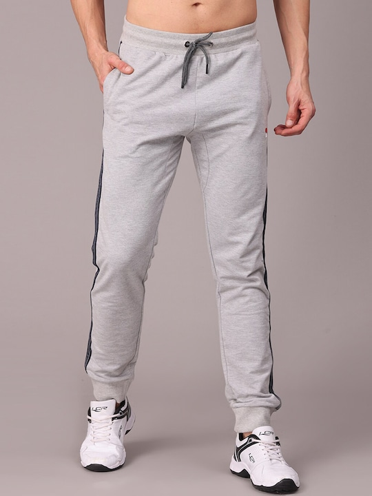 POLONIUM - Men Grey Solid Jogger Track pant