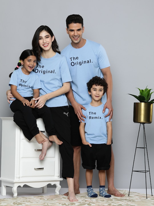 HERE&NOW - Men Blue Typography Printed T-shirt