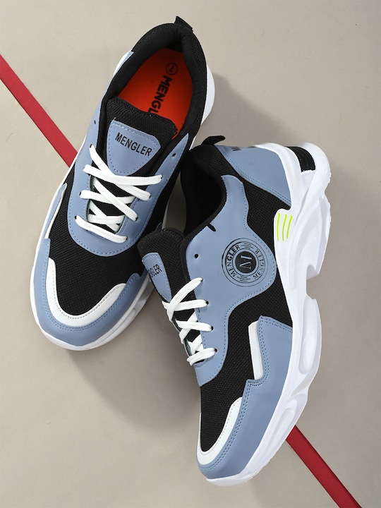 MENGLER - Men Blue Colourblocked Round toe Sneakers