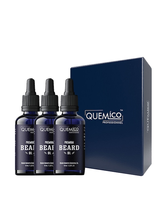 Quemico Professionnel - Men Set of 3 Almond Beard Growth Essential Oil - 35ml each