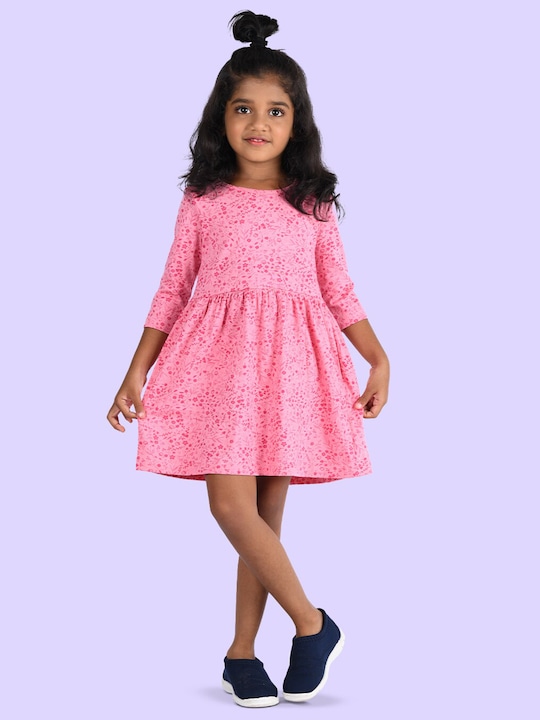 Zalio - Kids Girls Pink Floral Cotton Dress