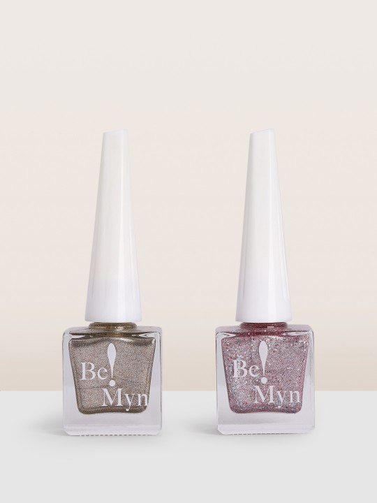 Be!Myn - Set of 2 Nail Lacquer 16ml - Bronze Goddess & Purple Glitter
