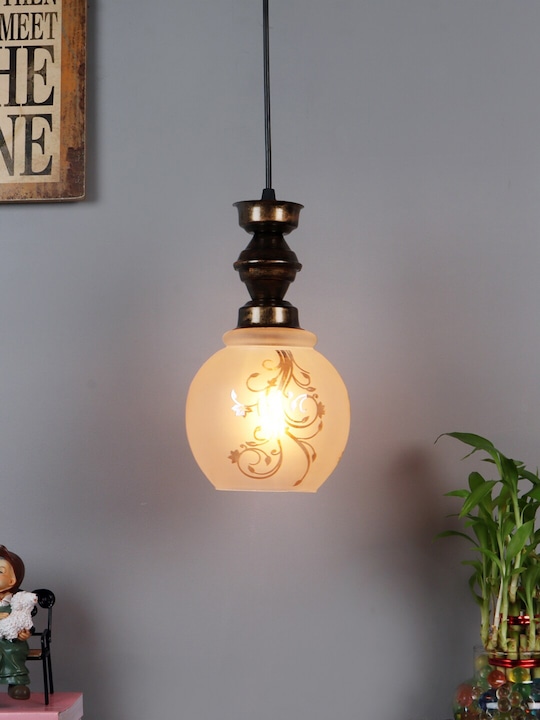 foziq - Gold-Toned Printed Metal Ceiling Pendant Lamp