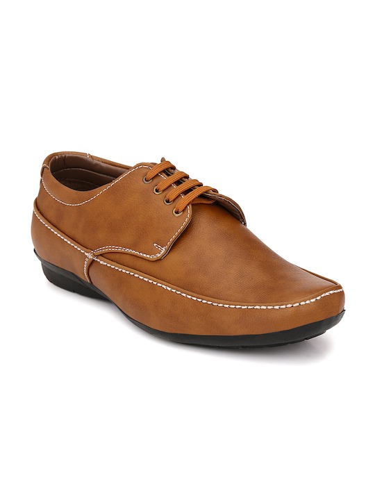 John Karsun - Men Tan Brown Semi-Formal Derby Shoes