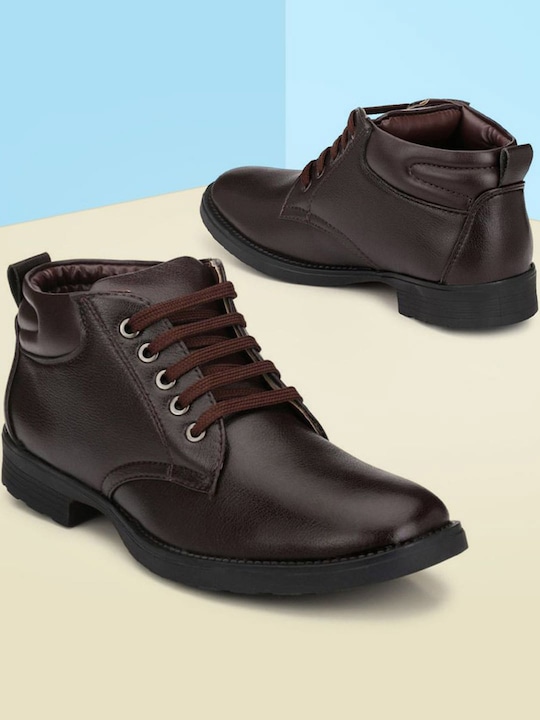 Mactree - Men Brown Solid Formal Derbys