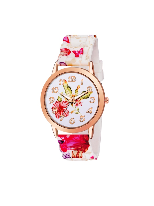 WANTON - Women Printed Dial & Straps Analogue Watch G PU FLOWER