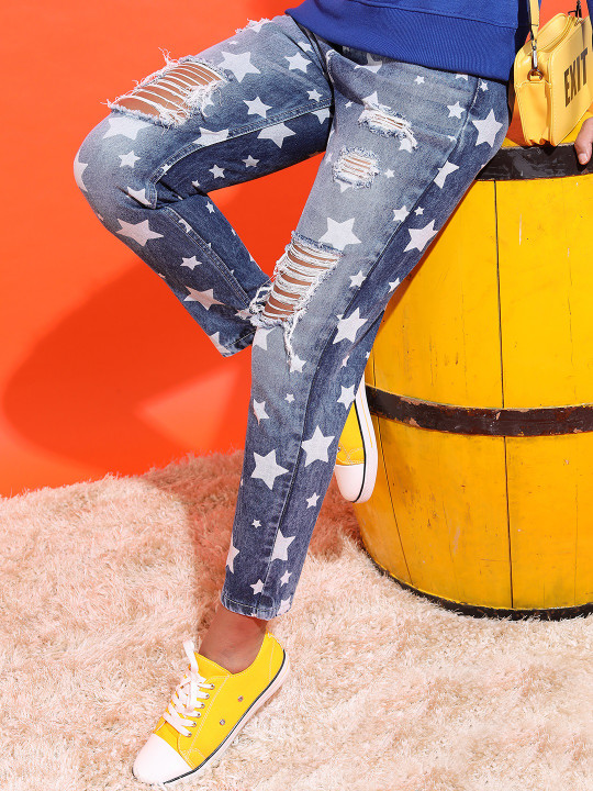 Tokyo Talkies - Women Heavy Fade Cotton Mom Fit Jeans