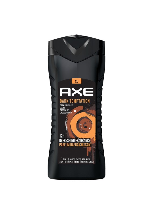 AXE - Men Dark Temptation 3-In-1 Face, Hair & Body Wash with Long-Lasting Fragrance - 400ml