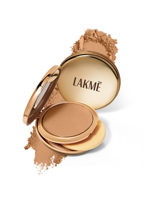 Lakme - 9to5 Unreal Dual Cover Pressed Powder,  2 In 1 Compact + Foundation, 30 Cinnamon,9g