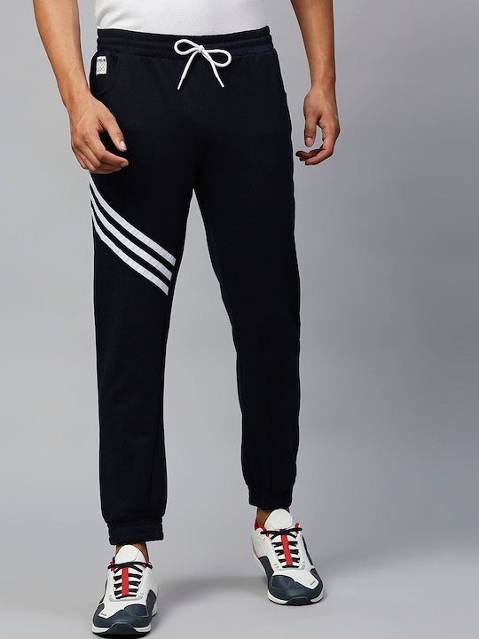 Hubberholme - Men Navy Blue Solid Joggers