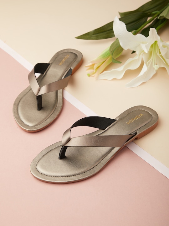Vishudh - Women Copper-Toned Open Toe Flats