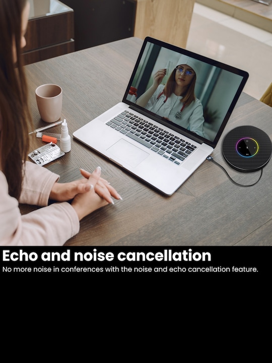 Portronics - Talk Two Conference Black Echo Cancellation & Noise Reduction Speakers
