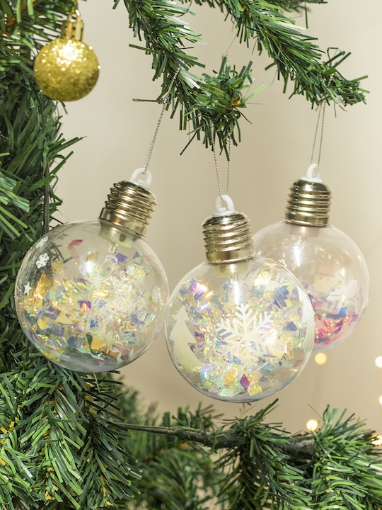 MARKET99 - Set Of 3 Star LED Christmas Ball Hanging