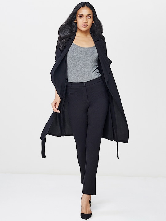 AND - Black Solid Open Front Shrug