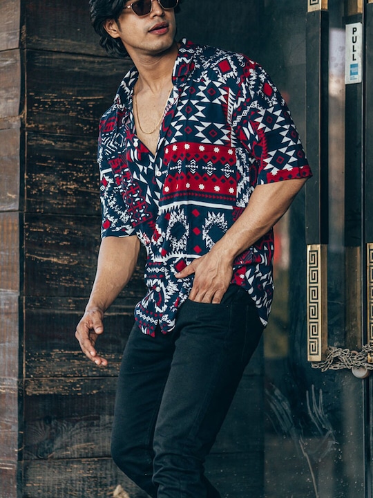 Powerlook - Men Printed Regular Fit Casual Shirt