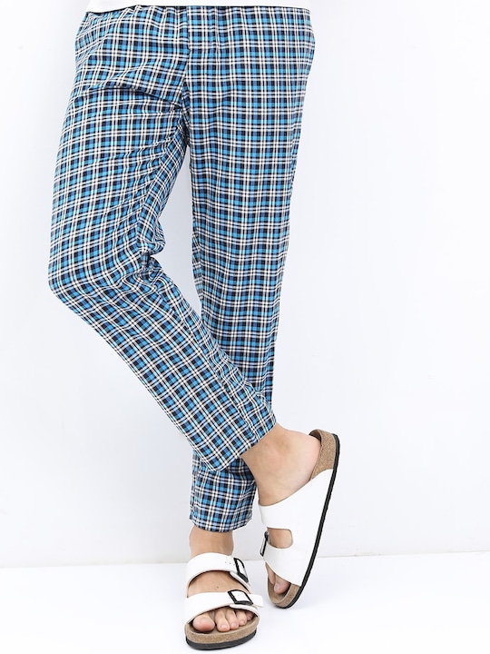 HIGHLANDER - Men Checked Mid-Rise Lounge Pants