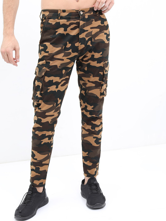 HIGHLANDER - Men Camouflage Printed Slim Fit Cargos Trouser