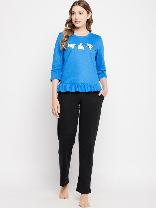 Clovia - Women Printed Pure Cotton Night suit