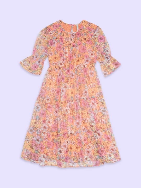 Pantaloons Junior - Bell Sleeves Floral Dress