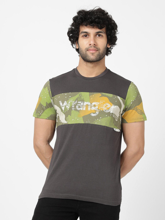 Wrangler - Men Camouflage Printed Cotton T-shirt