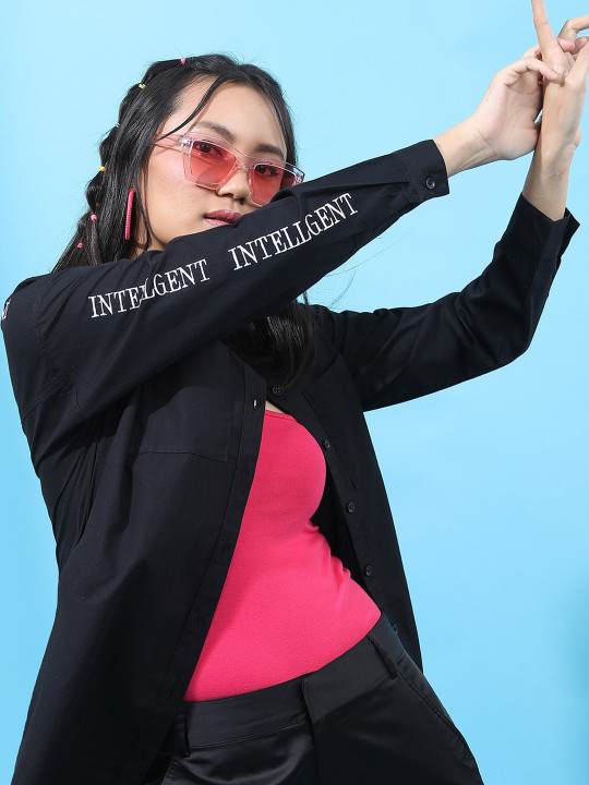 Tokyo Talkies - Typography Casual Cotton Shirt