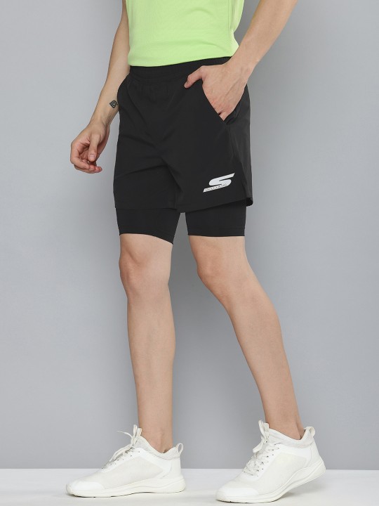 Skechers - Men Comfort Moisture wicking Training Or Gym Sports Shorts Attached Inner Tights