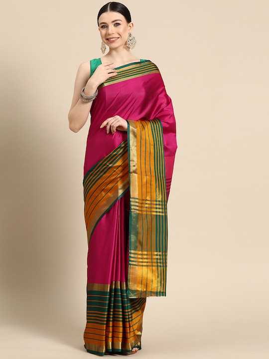 Silk Land - Kalamkari Zari Art Silk Arani Saree
