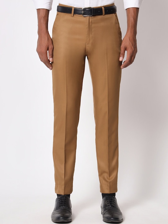 Aristitch - Men Mid-Rise Smart Slim Fit Formal Trousers